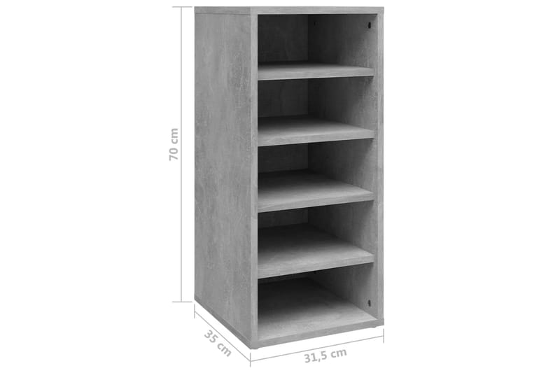 Skoskåp betonggrå 31,5x35x70 cm spånskiva - Betonggrå - Förvaring - Skoförvaring