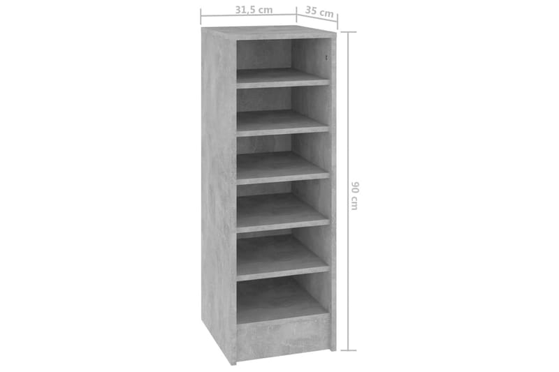 Skoskåp betonggrå 31,5x35x90 cm spånskiva - Betonggrå - Förvaring - Skoförvaring