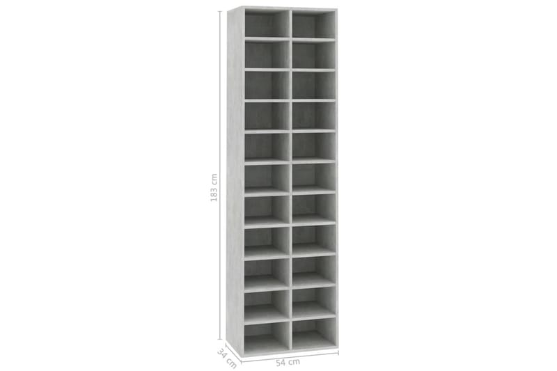Skoskåp betonggrå 54x34x183 cm spånskiva - Betonggrå - Förvaring - Skoförvaring - Skoskåp