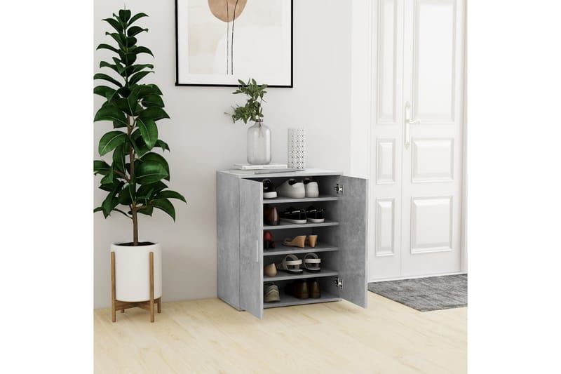 Skoskåp betonggrå 60x35x70 cm spånskiva - Betonggrå - Förvaring - Skoförvaring - Skoskåp