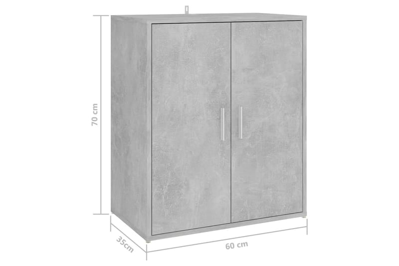 Skoskåp betonggrå 60x35x70 cm spånskiva - Betonggrå - Förvaring - Skoförvaring - Skoskåp