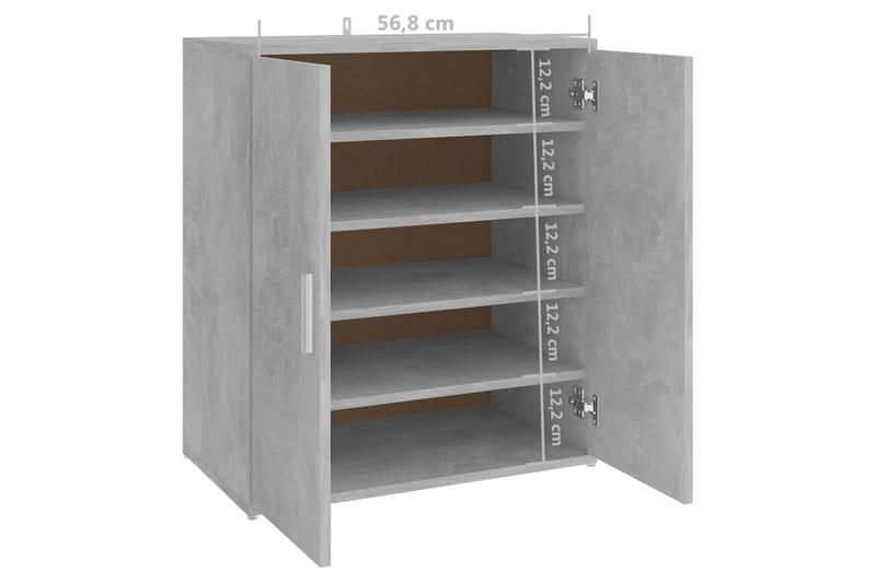 Skoskåp betonggrå 60x35x70 cm spånskiva - Betonggrå - Förvaring - Skoförvaring - Skoskåp