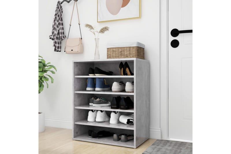Skoskåp betonggrå 60x35x70 cm spånskiva - Betonggrå - Förvaring - Skoförvaring - Skoskåp