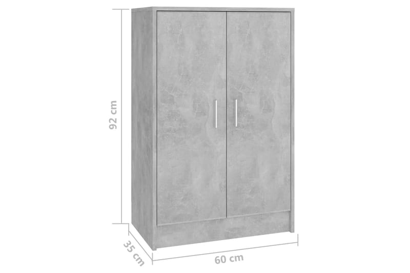 Skoskåp betonggrå 60x35x92 cm spånskiva - Betonggrå - Förvaring - Skoförvaring - Skoskåp