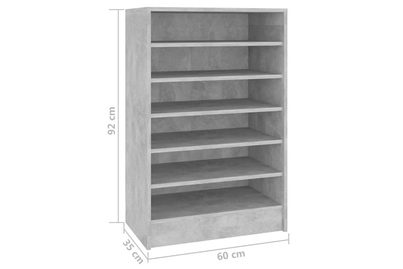 Skoskåp betonggrå 60x35x92 cm spånskiva - Betonggrå - Förvaring - Skoförvaring