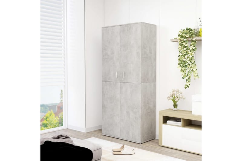 Skoskåp betonggrå 80x39x178 cm spånskiva - Betonggrå - Förvaring - Skoförvaring - Skoskåp