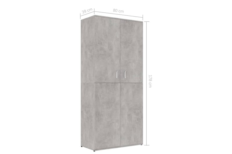 Skoskåp betonggrå 80x39x178 cm spånskiva - Betonggrå - Förvaring - Skoförvaring - Skoskåp
