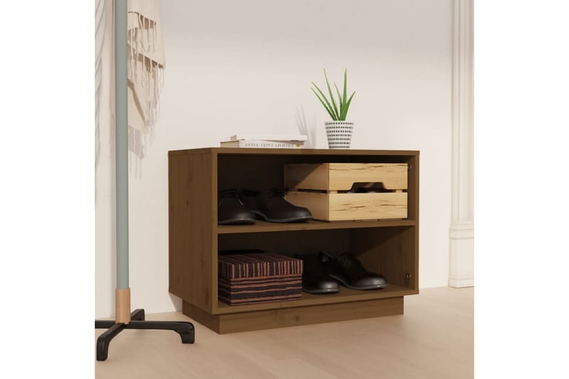 Skoskåp honungsbrun 60x34x45 cm massiv furu - Honung - Förvaring - Skoförvaring