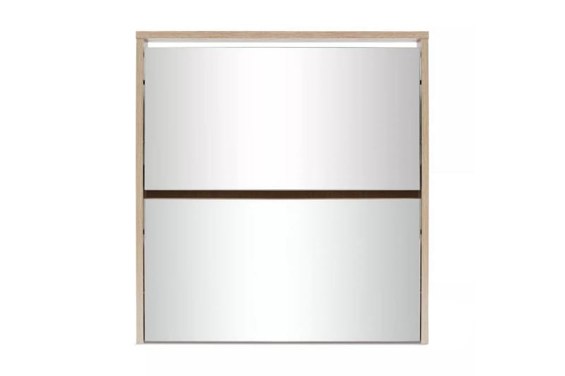 Skoskåp med 2 lådor och spegel 63x17x67 cm ek - Brun - Förvaring - Skoförvaring - Skoskåp