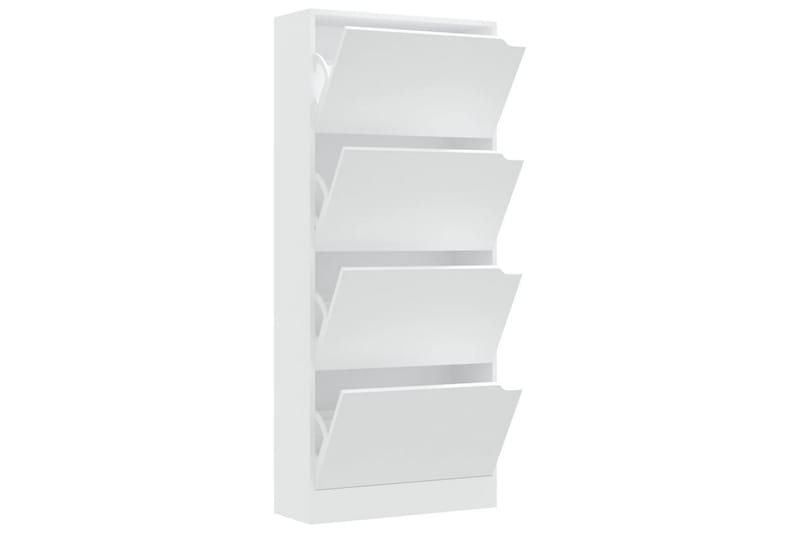 Skoskåp med 4 dörrar vit 59x24x136 cm spånskiva - Vit - Förvaring - Skoförvaring - Skoskåp