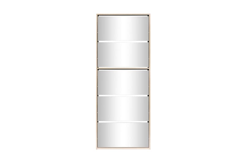 Skoskåp med 5 lådor och spegel ek 63x17x169,5 cm - Brun - Skoskåp - Hallförvaring - Skoförvaring