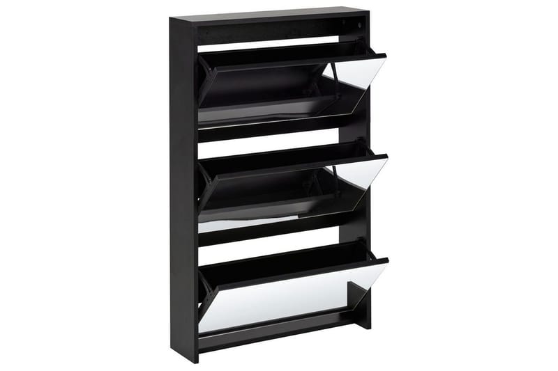 Skoskåp Midfield Svart, Silver, 63x17x103 cm - Svart, Silver, 63x17x103 cm - Förvaring - Skoförvaring - Skoskåp