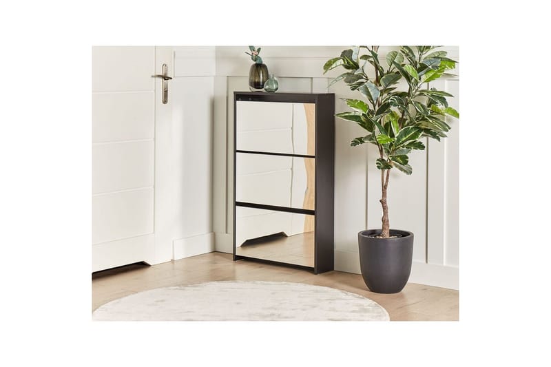 Skoskåp Midfield Svart, Silver, 63x17x103 cm - Svart, Silver, 63x17x103 cm - Förvaring - Skoförvaring - Skoskåp