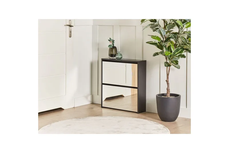 Skoskåp Midfield Svart, Silver, 63x17x67 cm - Svart, Silver, 63x17x67 cm - Förvaring - Skoförvaring - Skoskåp