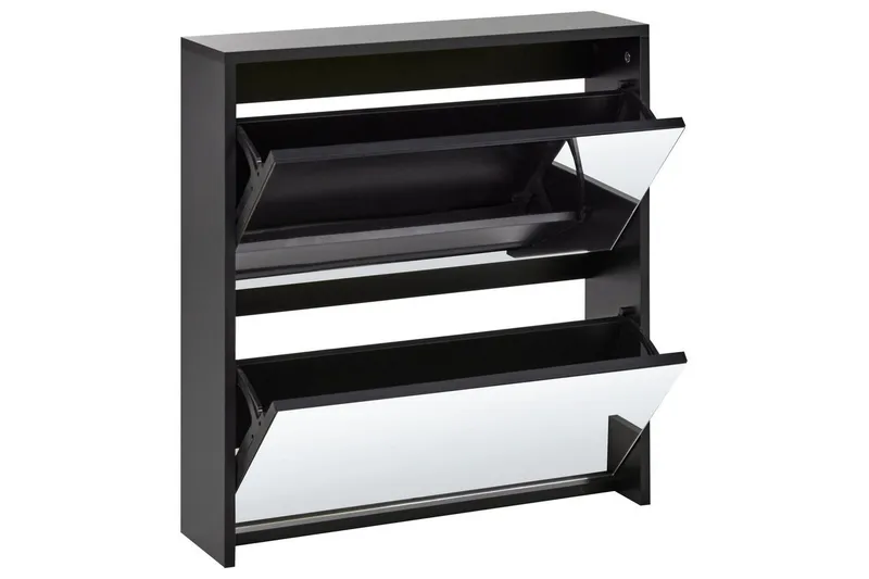 Skoskåp Midfield Svart, Silver, 63x17x67 cm - Svart, Silver, 63x17x67 cm - Förvaring - Skoförvaring - Skoskåp