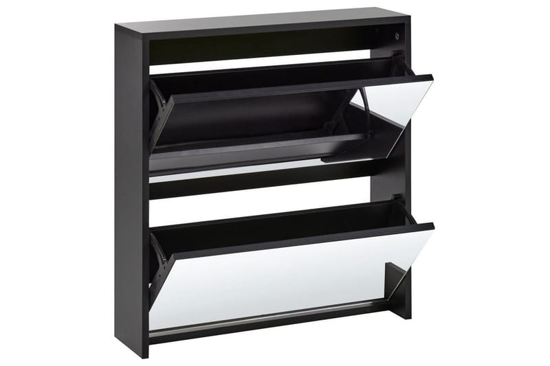 Skoskåp Midfield Svart, Silver, 63x17x67 cm - Svart, Silver, 63x17x67 cm - Förvaring - Skoförvaring - Skoskåp