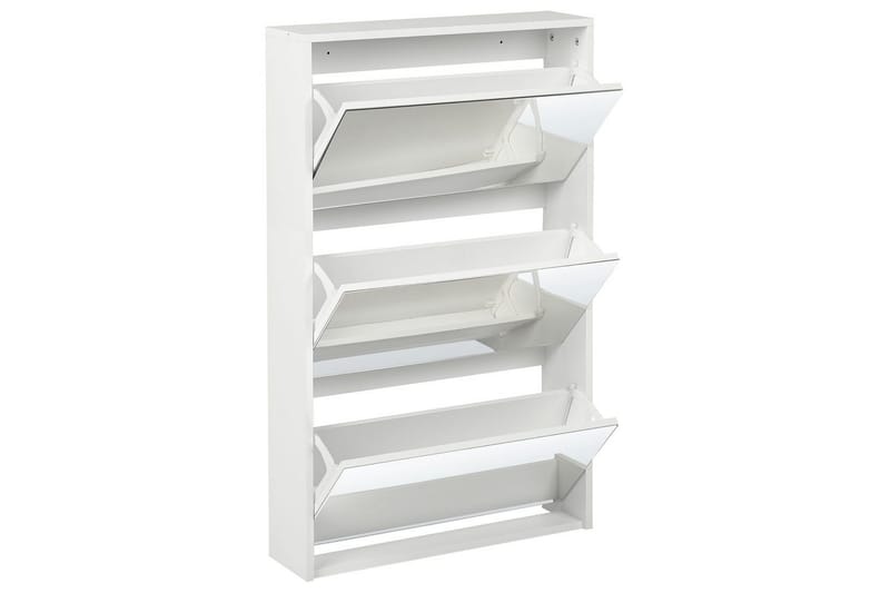 Skoskåp Midfield Vit, Silver, 63x17x103 cm - Vit, Silver, 63x17x103 cm - Förvaring - Skoförvaring - Skoskåp