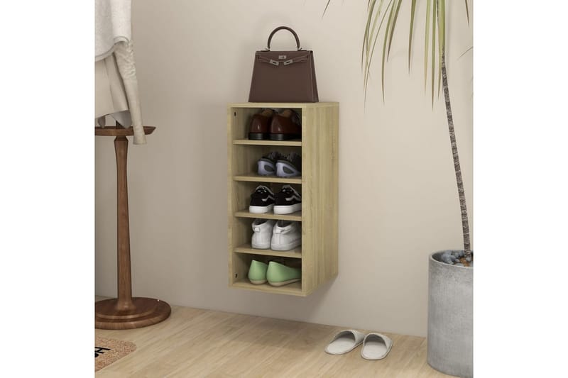Skoskåp sonoma-ek 31,5x35x70 cm spånskiva - Brun - Förvaring - Skoförvaring - Skoskåp