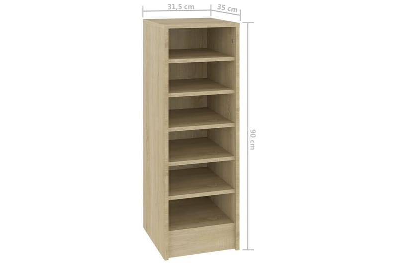 Skoskåp sonoma-ek 31,5x35x90 cm spånskiva - Brun - Förvaring - Skoförvaring - Skoskåp
