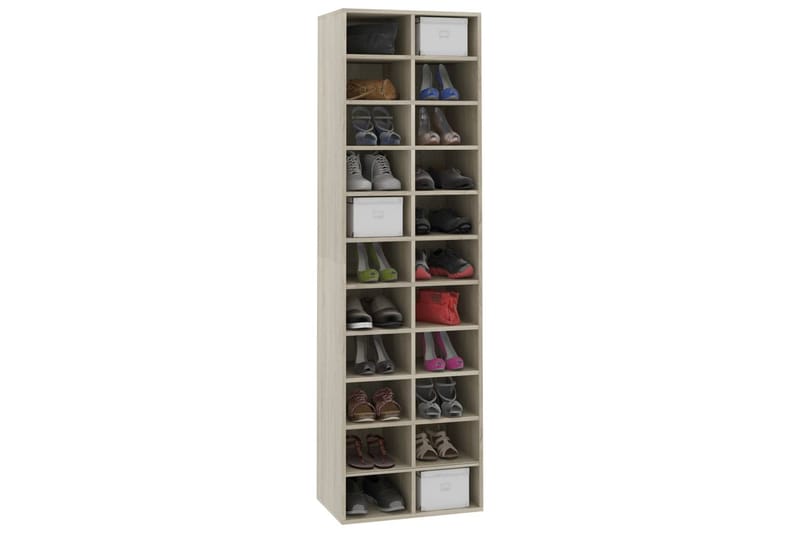 Skoskåp sonoma-ek 54x34x183 cm spånskiva - Brun - Förvaring - Skoförvaring - Skoskåp