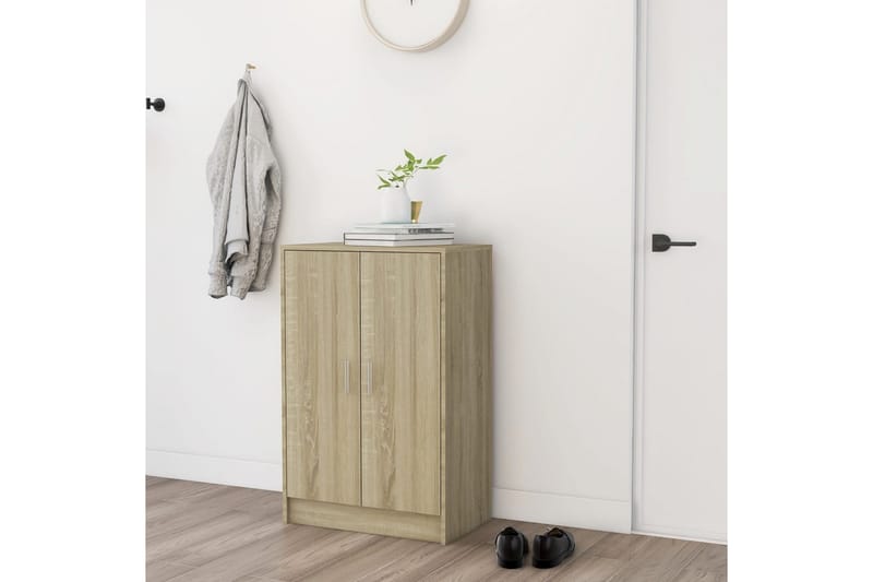 Skoskåp sonoma-ek 60x35x92 cm spånskiva - Brun - Förvaring - Skoförvaring - Skoskåp