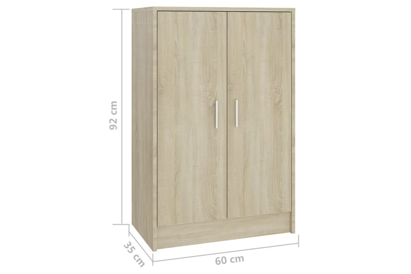 Skoskåp sonoma-ek 60x35x92 cm spånskiva - Brun - Förvaring - Skoförvaring - Skoskåp