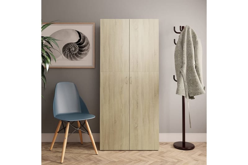 Skoskåp sonoma-ek 80x35,5x180 cm spånskiva - Brun - Förvaring - Skoförvaring - Skoskåp