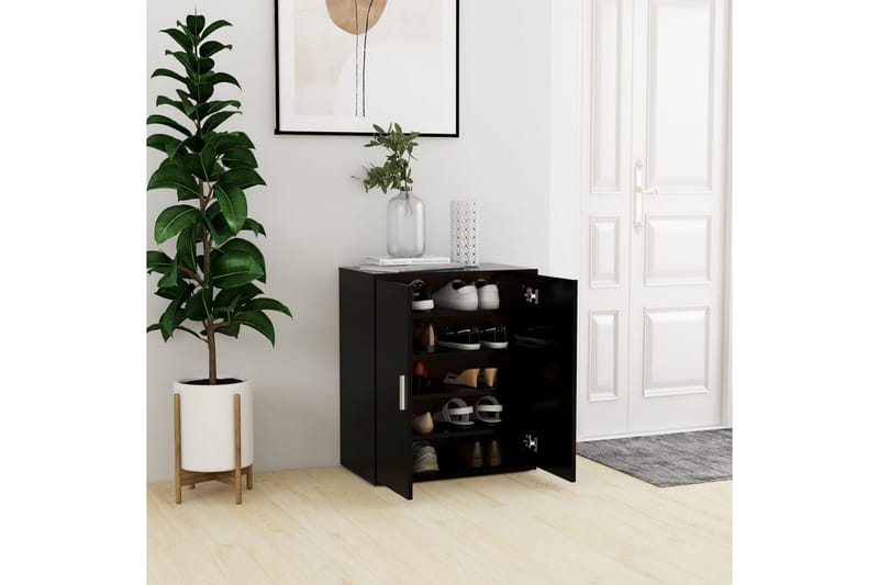 Skoskåp svart 60x35x70 cm spånskiva - Svart - Förvaring - Skoförvaring - Skoskåp