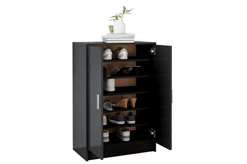 Skoskåp svart 60x35x92 cm spånskiva - Svart - Förvaring - Skoförvaring - Skoskåp