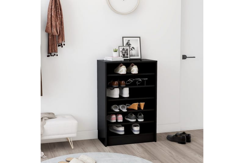 Skoskåp svart 60x35x92 cm spånskiva - Svart - Förvaring - Skoförvaring - Skoskåp