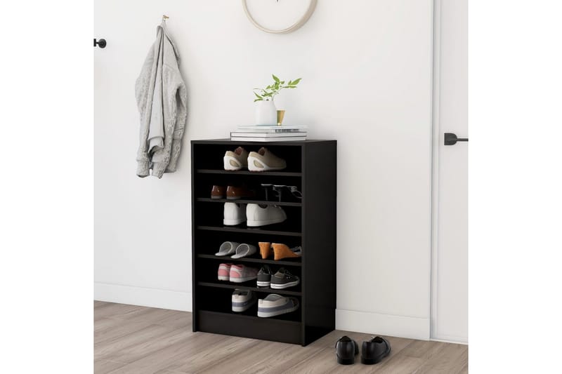 Skoskåp svart 60x35x92 cm spånskiva - Svart - Förvaring - Skoförvaring - Skoskåp