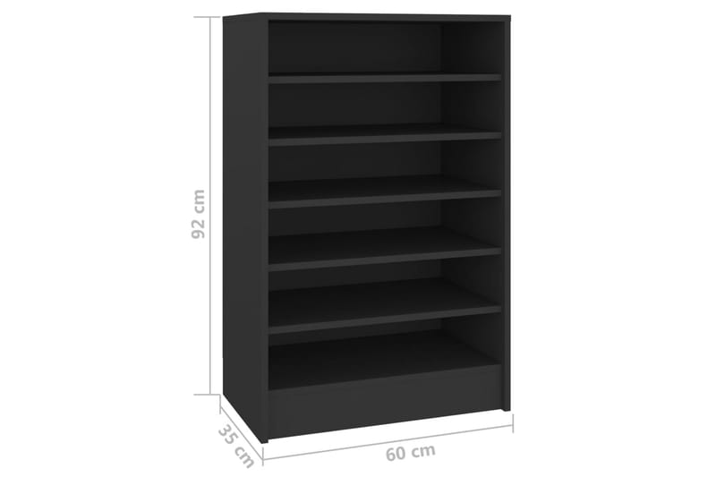Skoskåp svart 60x35x92 cm spånskiva - Svart - Förvaring - Skoförvaring - Skoskåp