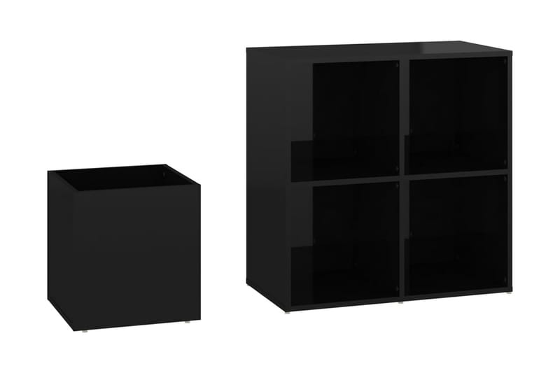 Skoskåp svart högglans 105x35,5x70 cm spånskiva - Svart högglans - Förvaring - Skoförvaring