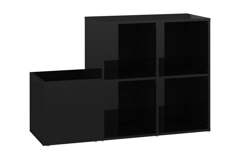 Skoskåp svart högglans 105x35,5x70 cm spånskiva - Svart högglans - Förvaring - Skoförvaring
