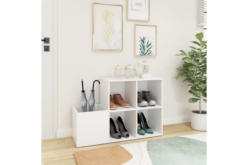 Skoskåp vit 105x35,5x70 cm spånskiva - Vit - Förvaring - Skoförvaring