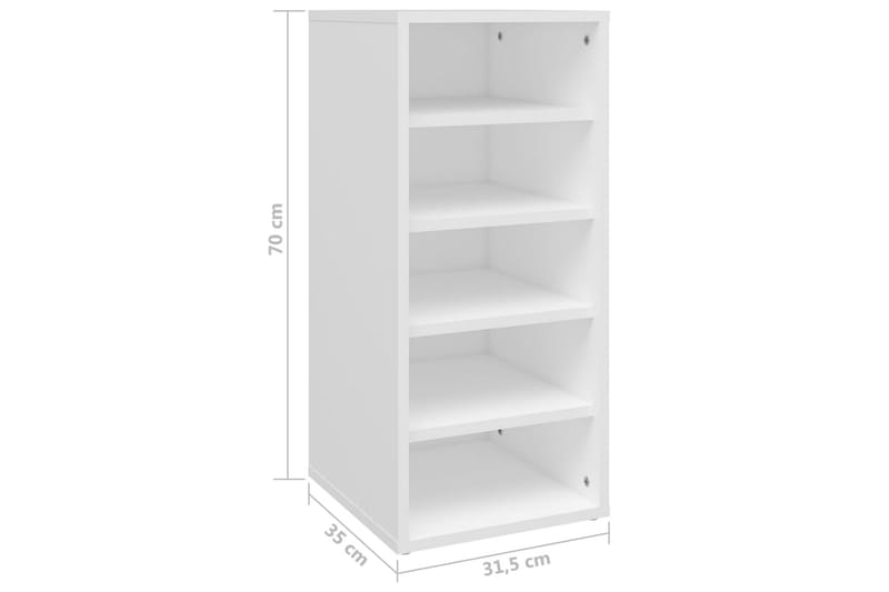 Skoskåp vit 31,5x35x70 cm spånskiva - Vit - Förvaring - Skoförvaring - Skoskåp