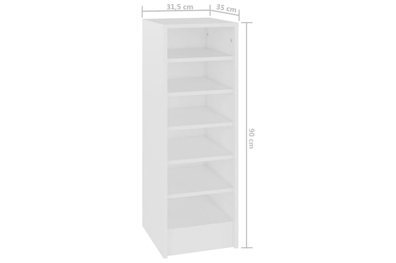 Skoskåp vit 31,5x35x90 cm spånskiva - Vit - Förvaring - Skoförvaring - Skoskåp