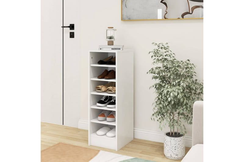 Skoskåp vit 31,5x35x90 cm spånskiva - Vit - Förvaring - Skoförvaring - Skoskåp