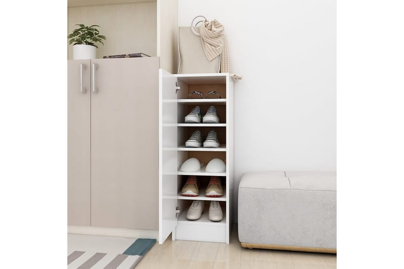 Skoskåp vit 32x35x92 cm spånskiva - Vit - Förvaring - Skoförvaring - Skoskåp