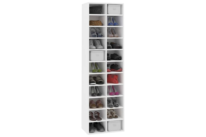 Skoskåp vit 54x34x183 cm spånskiva - Vit - Förvaring - Skoförvaring - Skoskåp