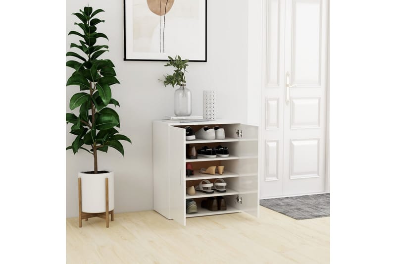 Skoskåp vit högglans 60x35x70 cm spånskiva - Vit högglans - Förvaring - Skoförvaring - Skoskåp