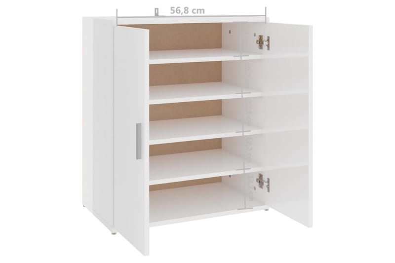 Skoskåp vit högglans 60x35x70 cm spånskiva - Vit högglans - Förvaring - Skoförvaring - Skoskåp