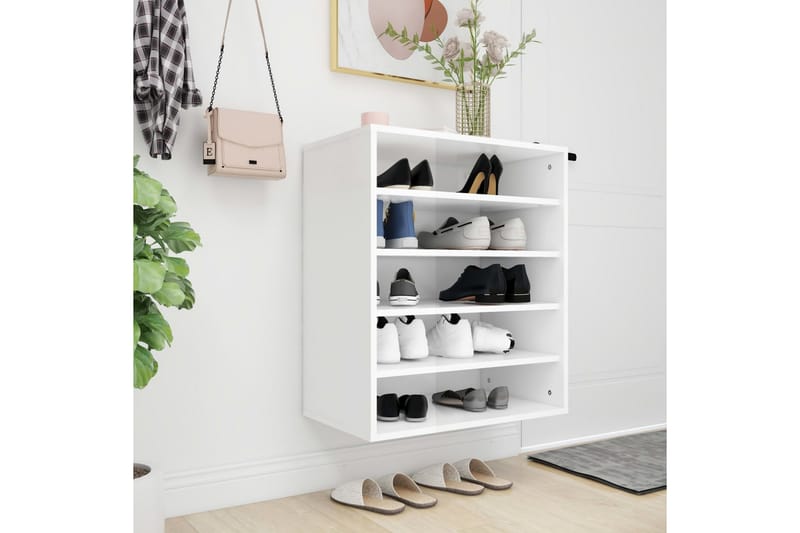 Skoskåp vit högglans 60x35x70 cm spånskiva - Vit högglans - Förvaring - Skoförvaring - Skoskåp