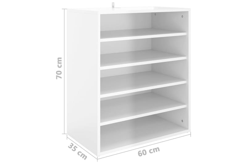 Skoskåp vit högglans 60x35x70 cm spånskiva - Vit högglans - Förvaring - Skoförvaring - Skoskåp
