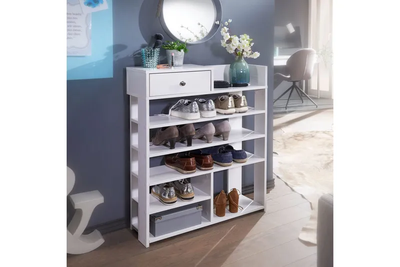 Skoskåp Wohnling Folierad spånskiva öppet rack 1 låda - Förvaring - Skoförvaring