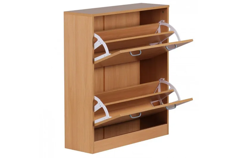 Skoskåp Wohnling KIEL med 2 fällbara fack, folierad spånskiva Bok - Bok - Förvaring - Skoförvaring - Skoskåp