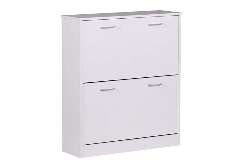 Skoskåp Wohnling KIEL med 2 fällbara fack, folierad spånskiva Vit, Vit