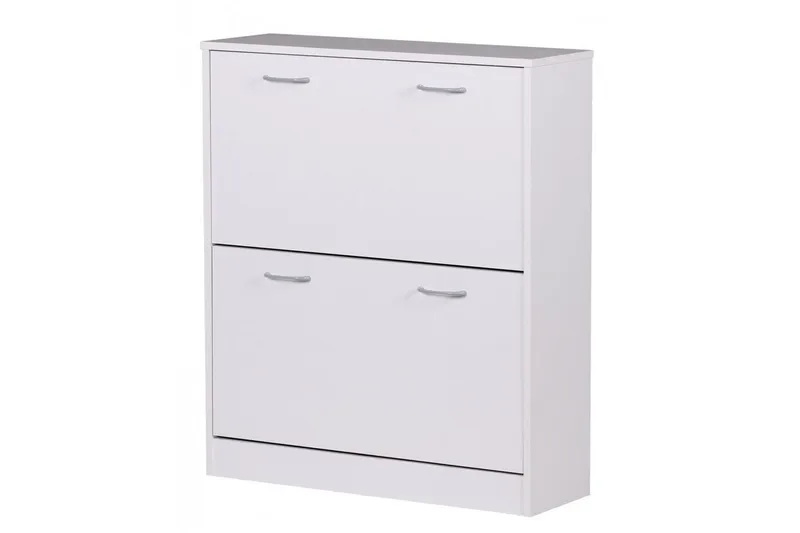 Skoskåp Wohnling KIEL med 2 fällbara fack, folierad spånskiva Vit - Vit - Förvaring - Skoförvaring - Skoskåp