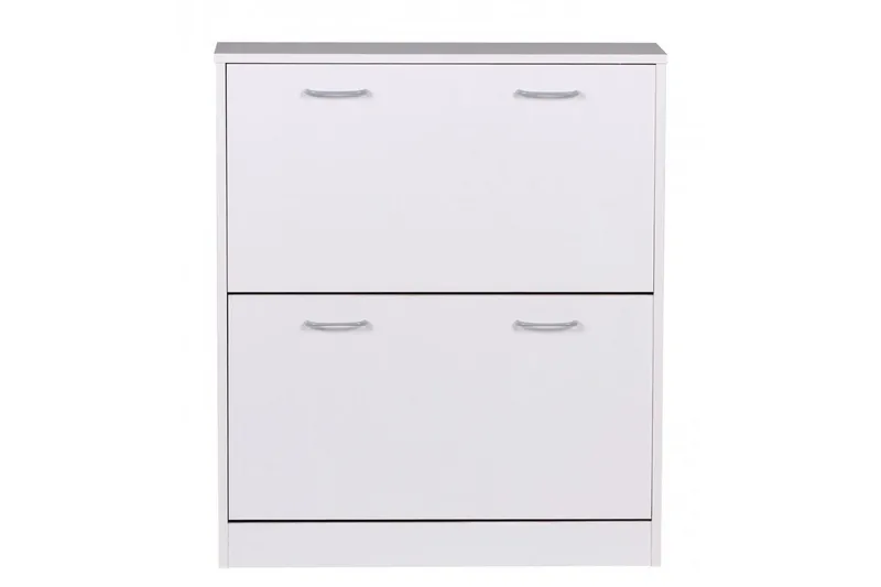 Skoskåp Wohnling KIEL med 2 fällbara fack, folierad spånskiva Vit - Vit - Förvaring - Skoförvaring - Skoskåp