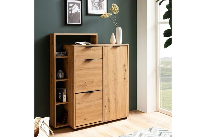 Skoskåp Wohnling Massa 2 fällbara fack för 12 par Folierad spånskiva med 1 dörrhylla - Förvaring - Skoförvaring - Skoskåp